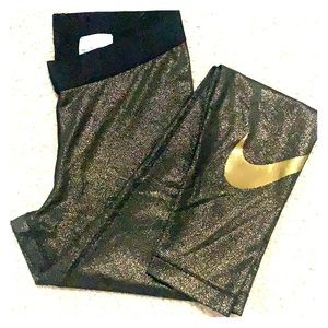 Gold sparkle Nike leggings